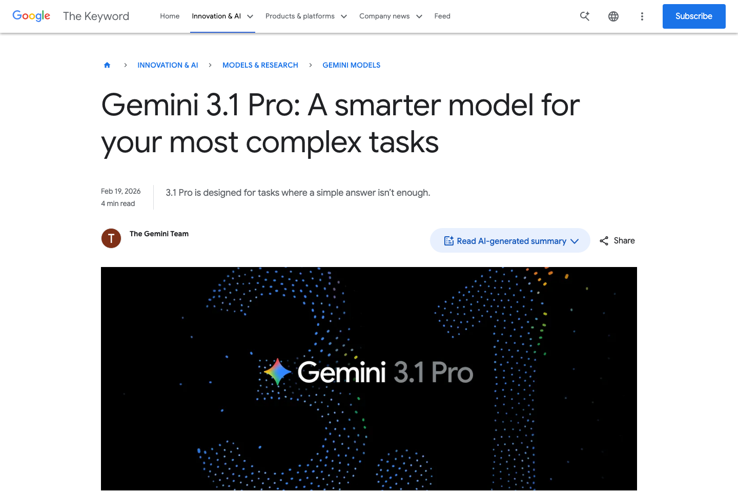 Gemini API models page showing Gemini model details