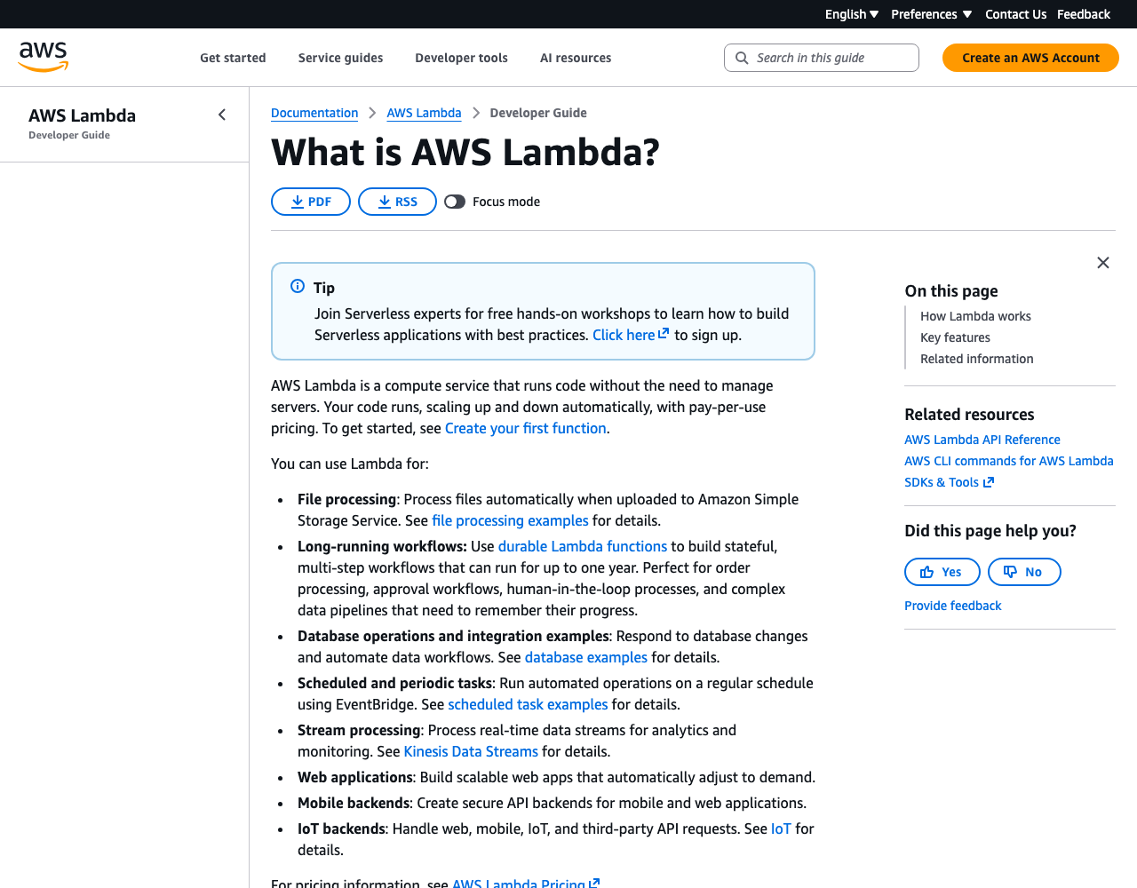 AWS Docs Density