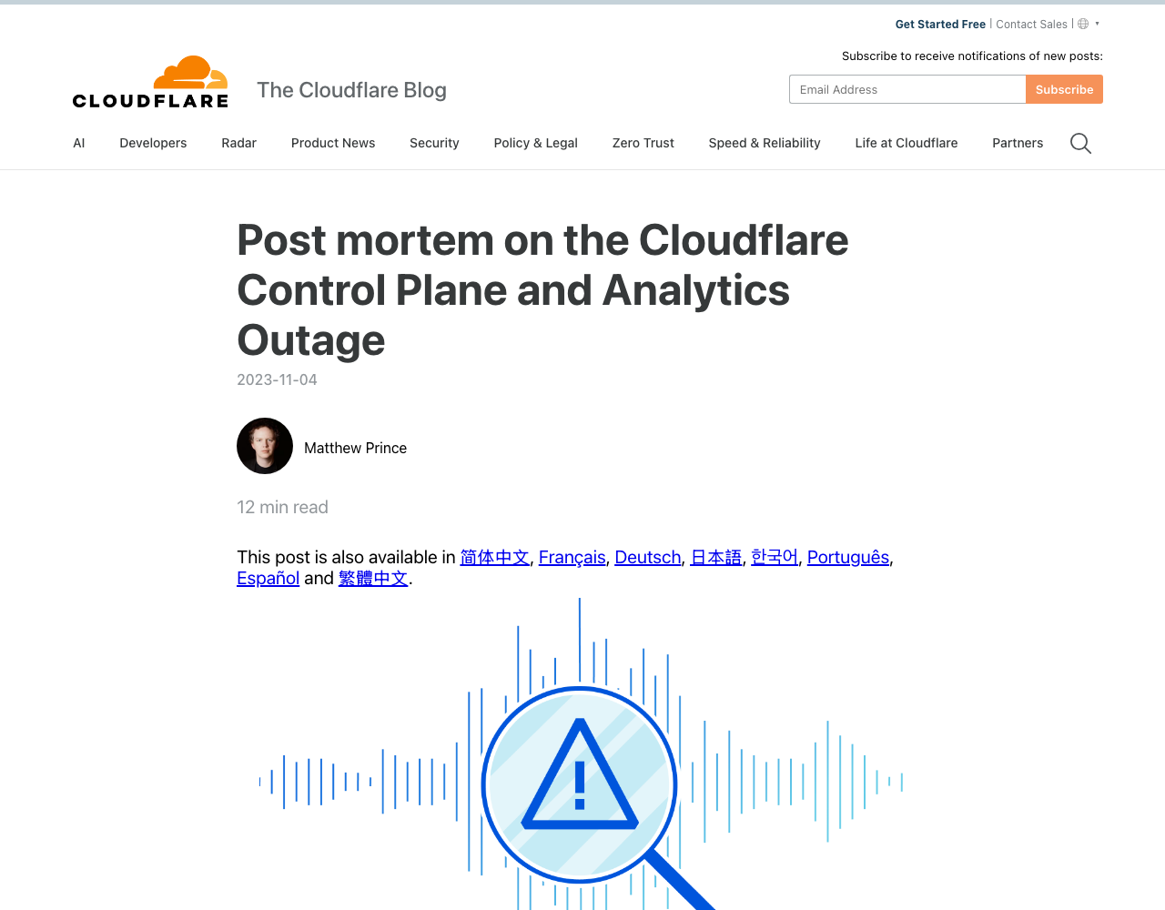 Cloudflare Post-mortem