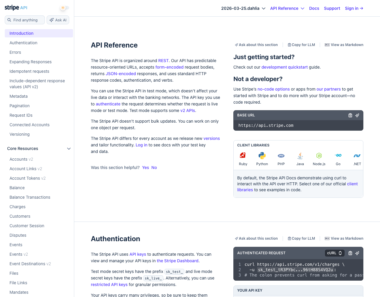 Stripe API Reference